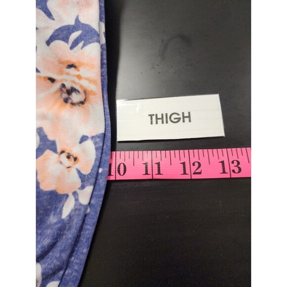 Womens Small Blue Pajama Pants Floral Lightweight Bloom Wide Leg Stretchy Soft - Picture 15 of 16